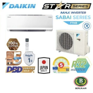 แอร์ Daikin ติดผนังอินเวอร์เตอร์ (INVERTER Wall Type) เบอร์ 5 น้ำยา R32 รุ่น FTKB ขนาด 9,000BTU-20,500BTU