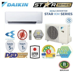 แอร์ Daikin ติดผนังอินเวอร์เตอร์ (INVERTER Wall Type) เบอร์ 5 น้ำยา R32 รุ่น FTKM ขนาด 9,000BTU-24,200BTU