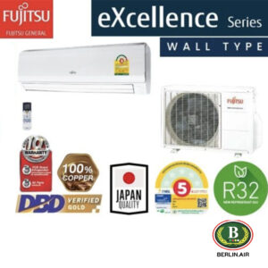 แอร์ Fujitsu ติดผนัง (Wall Type) เบอร์ 5 น้ำยา R32 รุ่น Exellence ขนาด 13,906BTU