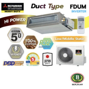 แอร์ Mitsubishi HeavyDuty เปลือยอินเวอร์เตอร์ (INVERTER Concealed Duct Type) เบอร์ 5 น้ำยา R32 รุ่น FDUM-YA-W ขนาด 14,723BTU-46,826BTU