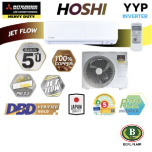 แอร์ Mitsubishi HeavyDuty ติดผนังอินเวอร์เตอร์ (INVERTER Wall Type) PM-2.5 เบอร์ 5 น้ำยา R32 รุ่น HOSHI YYP ขนาด 9,492BTU-18,600BTU