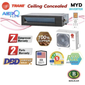 แอร์ Trane เปลือยอินเวอร์เตอร์ (INVERTER Concealed Duct Type) เบอร์ 5 น้ำยา R32 รุ่น AEROFLOW ขนาด 18,200BTU-60,000BTU