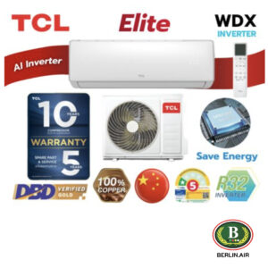แอร์ TCL ติดผนังอินเวอร์เตอร์ (INVERTER Wall Type) เบอร์ 5 น้ำยา R32 รุ่น ELITE T-WDX ขนาด 9,500BTU-24,200BTU