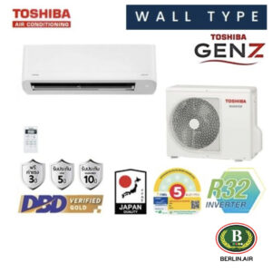 แอร์ Toshiba ติดผนังอินเวอร์เตอร์ (INVERTER Wall Type) เบอร์ 5 น้ำยา R32 รุ่น GEN Z ขนาด 15,000BTU รุ่น RAS-16G3ACV2G-T / RAS-16G3KCV2G-T